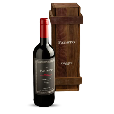 Fausto Malbec-Cabernet Franc en estuche de duelas – vino tinto del Valle de Uco